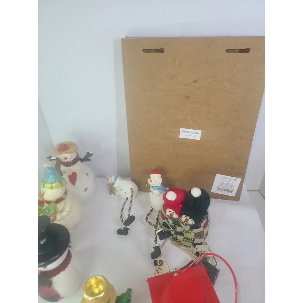 Large Lot New& Vintage Snowman Themed Christmas Decor Hallmark, Selvestri & more